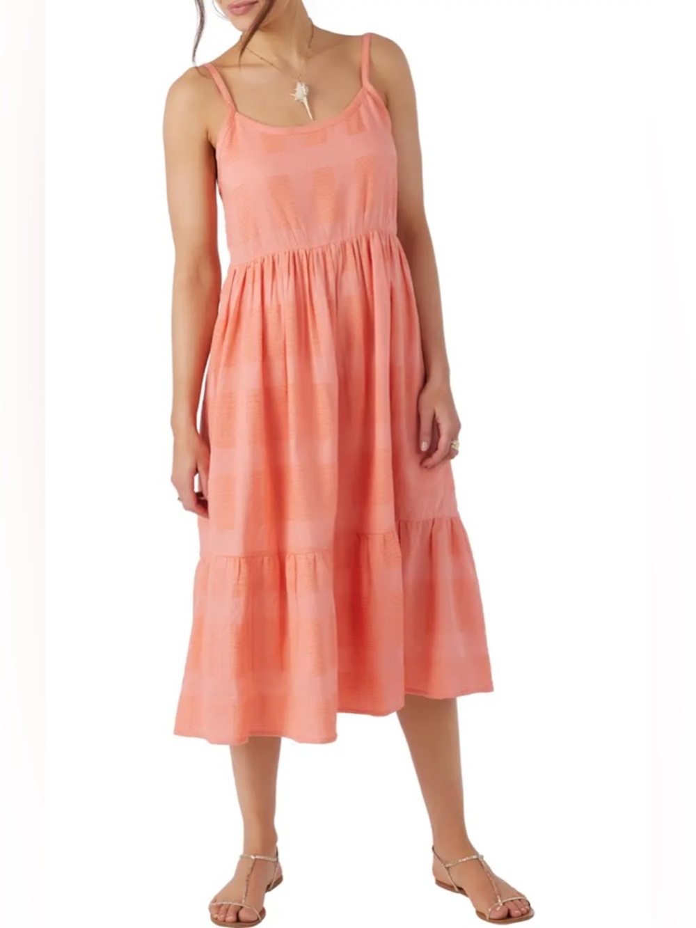 O'Neill Coral Tiered Midi Sundress